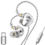 TRN MT4 PRO Detachable Type-C Wired In-Ear Earphone Dual Dynamic Driver HiFi Monitor Headphone with Mic