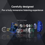 TRN MT4 PRO Detachable 3.5mm Wired In-Ear Earphone Dual Dynamic Driver HiFi Headset, without Mic