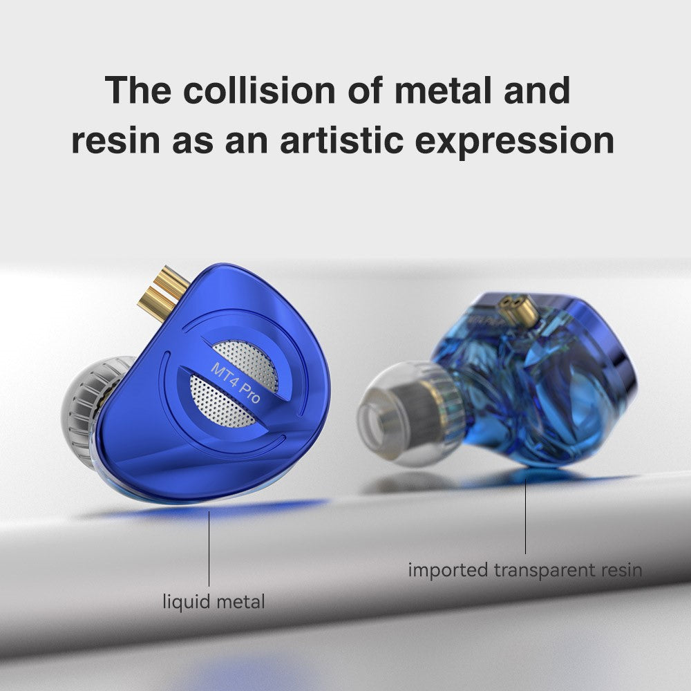 TRN MT4 PRO Detachable 3.5mm Wired In-Ear Earphone Dual Dynamic Driver HiFi Headset, without Mic