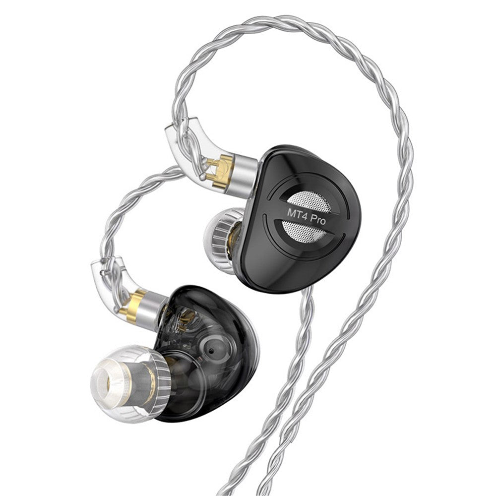 TRN MT4 PRO Detachable 3.5mm Wired In-Ear Earphone Dual Dynamic Driver HiFi Headset, without Mic