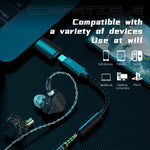 TRN Mars Detachable 3.5mm Wired In-Ear Earphone 3-Unit Vibration Gaming Headset with Mic, 2m