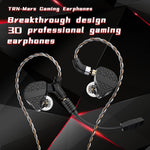 TRN Mars Detachable 3.5mm Wired In-Ear Earphone 3-Unit Vibration Gaming Headset with Mic, 2m