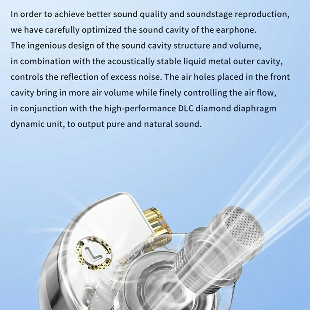 TRN Conch Earphone DLC Diamond Diaphragm Dynamic Driver In-Ear Monitor Tuning Headphones, with Mic