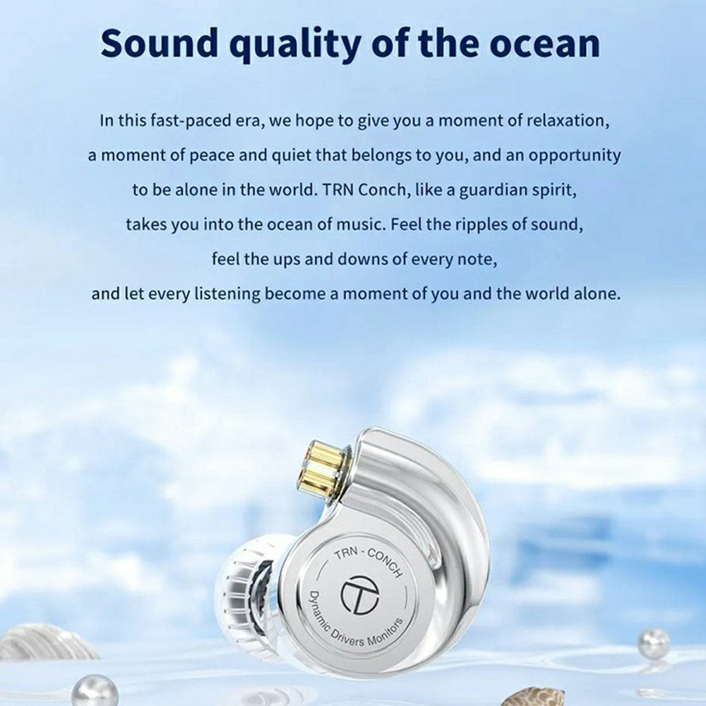 TRN Conch Earphone DLC Diamond Diaphragm Dynamic Driver In-Ear Monitor Tuning Headphones, No Mic