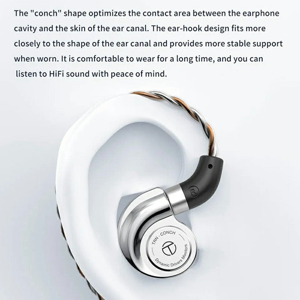 TRN Conch Earphone DLC Diamond Diaphragm Dynamic Driver In-Ear Monitor Tuning Headphones, No Mic