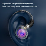 TRN Jellyfish Detachable 2.5+3.5+4.4mm Wired In-Ear Earphone HiFi Music Running Headset with Mic