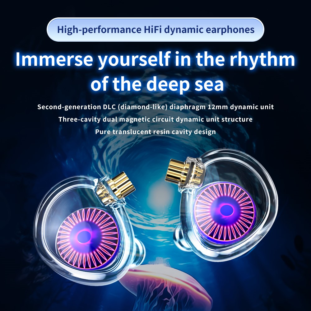 TRN Jellyfish Detachable 2.5+3.5+4.4mm Wired In-Ear Earphone HiFi Music Running Headset without Mic