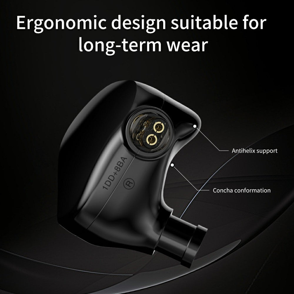TRN VX Pro+ Type-C Detachable Wired In-Ear Earphone 9-Unit HiFi Music Headset with Mic