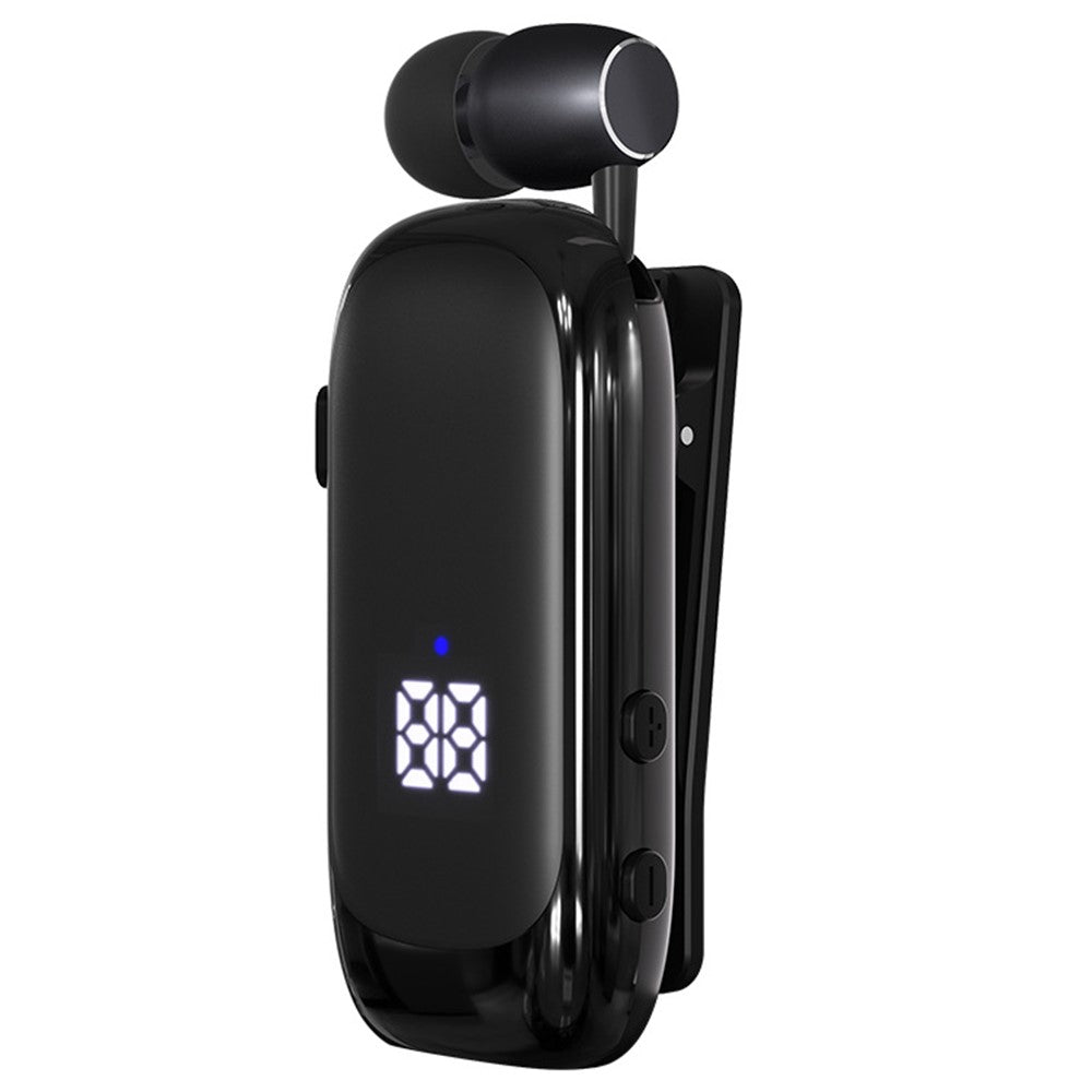 K88 Business Lavalier-høretelefoner Udtrækkelige Sports Bluetooth-kompatible Øretelefoner med LED-display