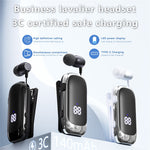 K88 Business Lavalier-høretelefoner Udtrækkelige Sports Bluetooth-kompatible Øretelefoner med LED-display