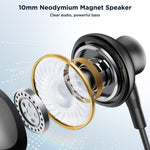 JOYROOM JR-EC07 Metal Half In-Ear Wired Earphone Type-C Headphone with Micphone