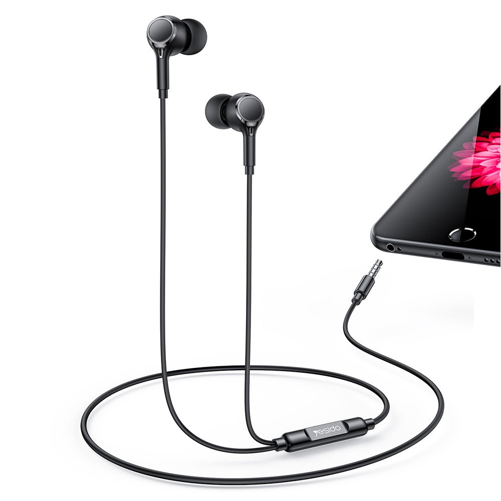 YESIDO YH53 3.5mm Wired Earphone Wire Control Phone Computer Music Gaming In-Ear Headset