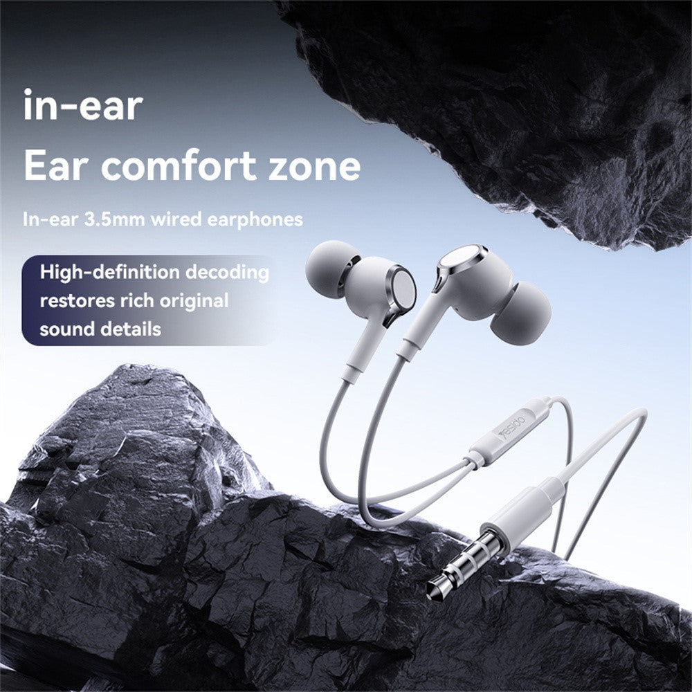 YESIDO YH53 3.5mm Wired Earphone Wire Control Phone Computer Music Gaming In-Ear Headset