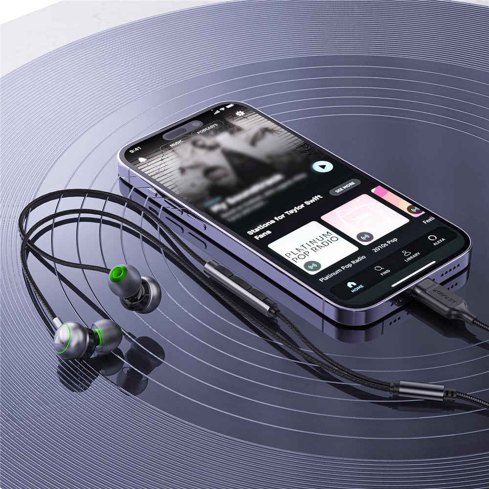 ACEFAST L5 USB-C Kablet Høretelefon med Mikrofon Klar Lyd In-Ear Hovedtelefon