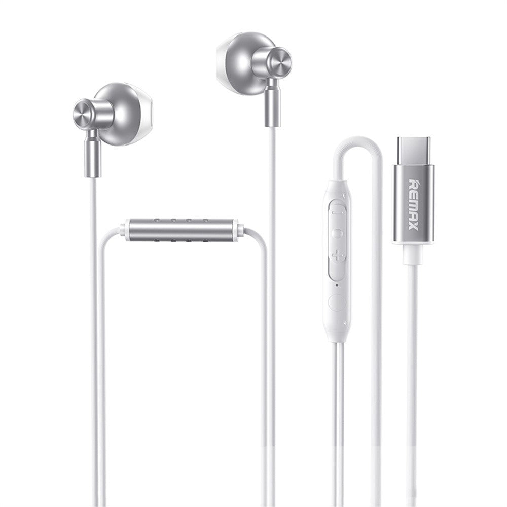 REMAX RM-710a Type-C Digital Wired Earphones Metal Music Headset with Microphone