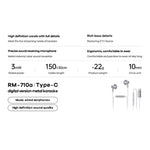 REMAX RM-710a Type-C Digital Wired Earphones Metal Music Headset with Microphone