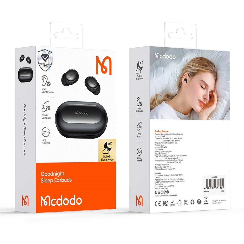 MCDODO HP-4490 D01 Series TWS Earphones BT 5.3 Wireless Sleep Headphones