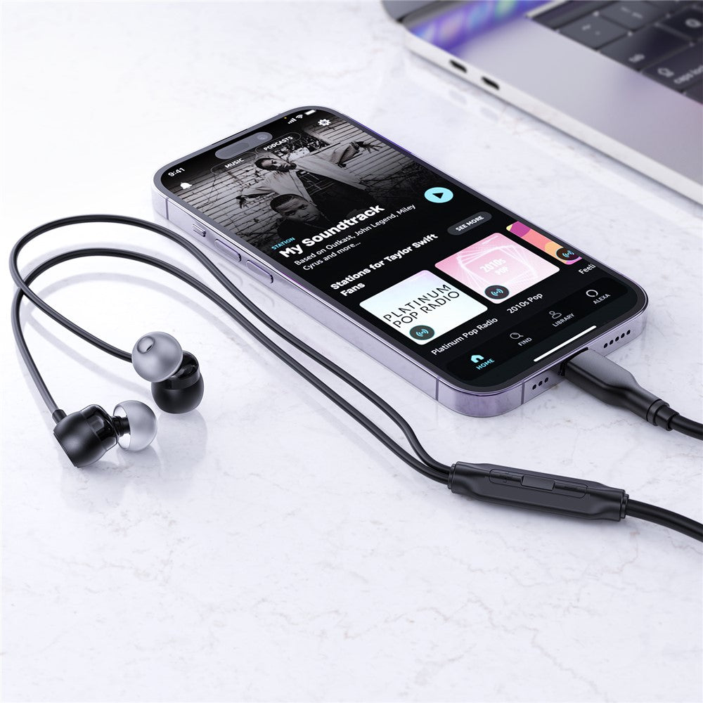 ACEFAST L8 For USB-C Devices In-Ear Wired Earphones With Mic Silicone Cable Tangle Free Headphones