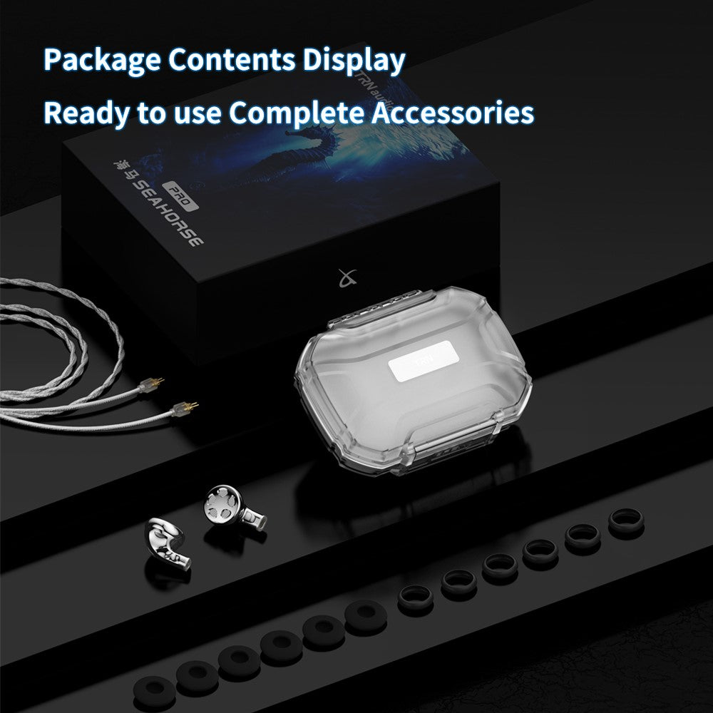 TRN Seahorse Pro HiFi Sound Wired Earphones with 2 Pin Detachable Cable Dynamic Driver Semi In Ear Headphones