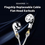 TRN Seahorse Pro HiFi Sound Wired Earphones with 2 Pin Detachable Cable Dynamic Driver Semi In Ear Headphones