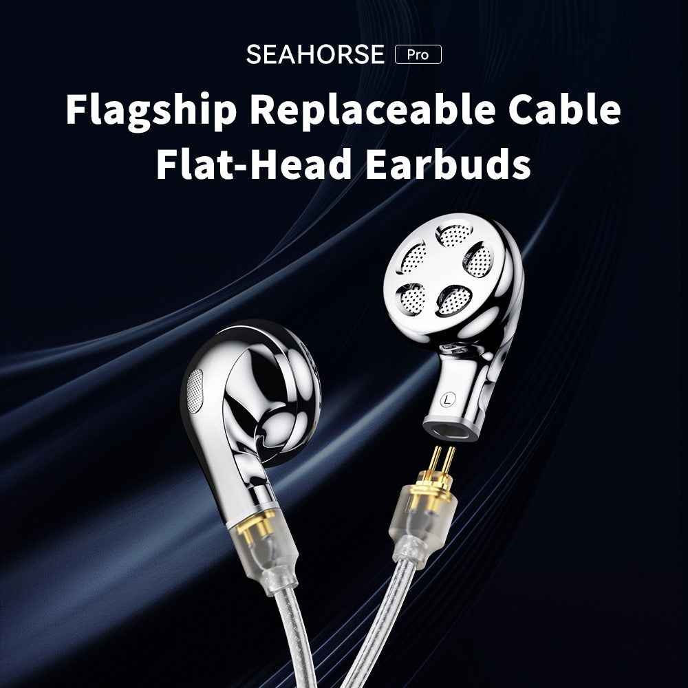 TRN Seahorse Pro HiFi Sound Wired Earphones with 2 Pin Detachable Cable Dynamic Driver Semi In Ear Headphones