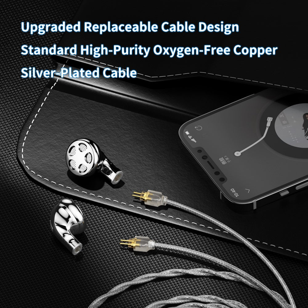 TRN Seahorse Pro HiFi Sound Wired Earphones with 2 Pin Detachable Cable Dynamic Driver Semi In Ear Headphones