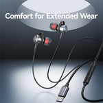 USAMS SJ758 EP-48 In-Ear Wired Earbuds Aluminum Alloy Type-C Earphones with Three-Button Control