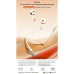 REMAX RM-05 3.5mm Semi In-Ear Wired Earphones Metal Construction 1200mm Cord Headset Built-in Microphone