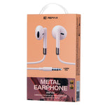 REMAX RM-05 3.5mm Semi In-Ear Wired Earphones Metal Construction 1200mm Cord Headset Built-in Microphone