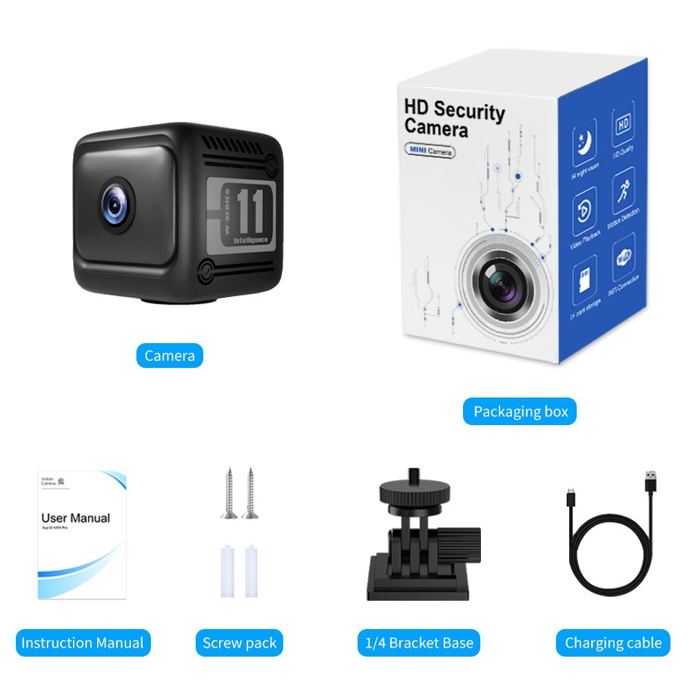 W11 WiFi Mini Camera HD Night Vision Wireless Security Camera with Motion Detection for Home Surveillance