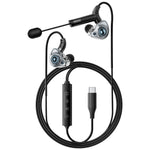 ESSAGER Type-C Karaoke Earphones with Built-in Sound Card, Real-Time Monitoring, In-Ear Headphones