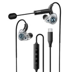 ESSAGER Type-C Karaoke Earphones with Built-in Sound Card, Real-Time Monitoring, In-Ear Headphones