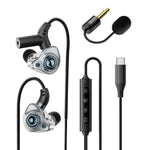 ESSAGER Type-C Karaoke Earphones with Built-in Sound Card, Real-Time Monitoring, In-Ear Headphones