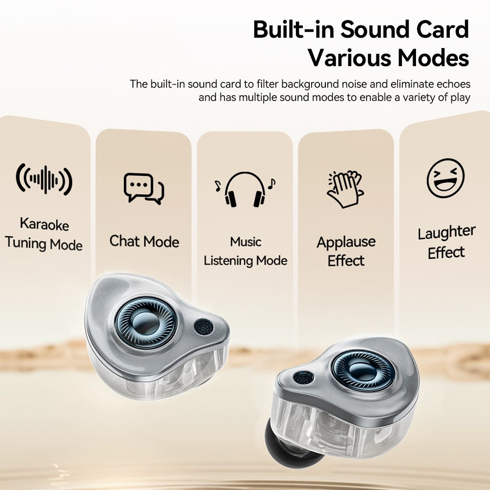 ESSAGER Type-C Karaoke Earphones with Built-in Sound Card, Real-Time Monitoring, In-Ear Headphones