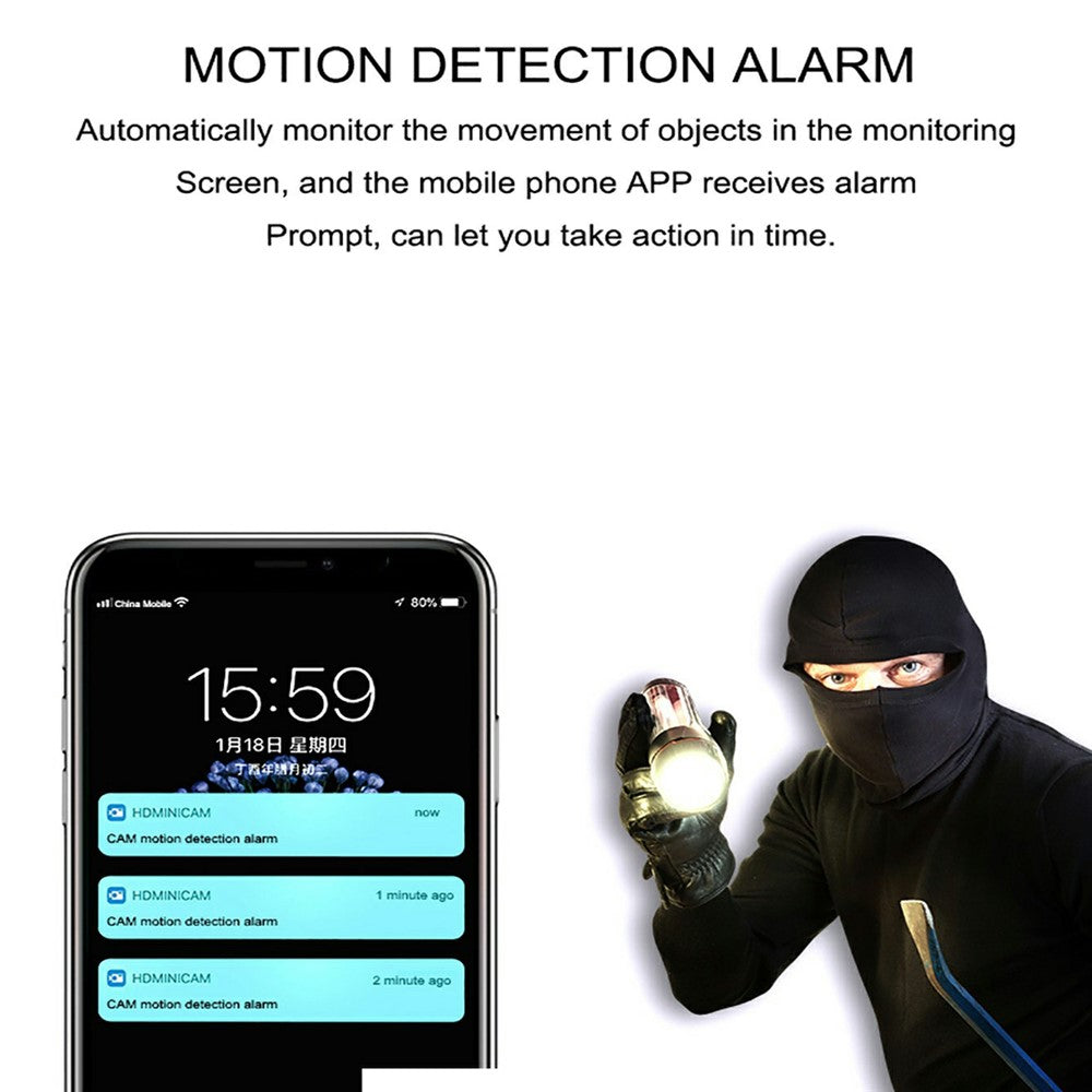 A19 Bluetooth-Compatible Wireless WiFi Camera 1080P HD Infrared Night Vision Camera with Motion Detection Alarm for Home