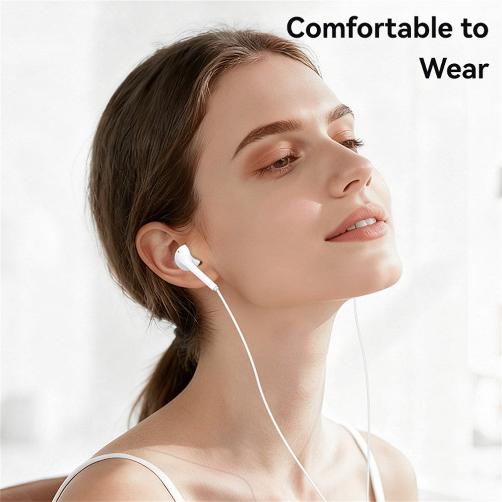 USAMS SJ771 EP-50 1.2m Type-C Digital Wired Earphones Semi-in-ear Earphones with Microphone