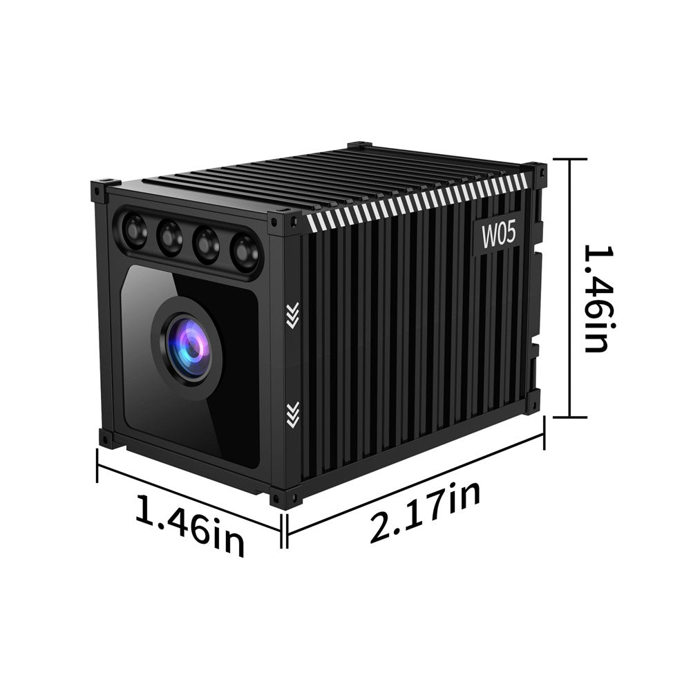 W05 mini WiFi-säkerhetskamera, 1080P HD, 130 graders vidvinkel, mörkerseende och rörelsedetektering för övervakning av husdjur i hemmet
