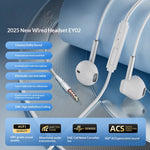 ERAZER EY02 Wired Earphones 14mm Driver HiFi Sound Semi-in-ear Earphones with Mic (Invested By Lenovo)
