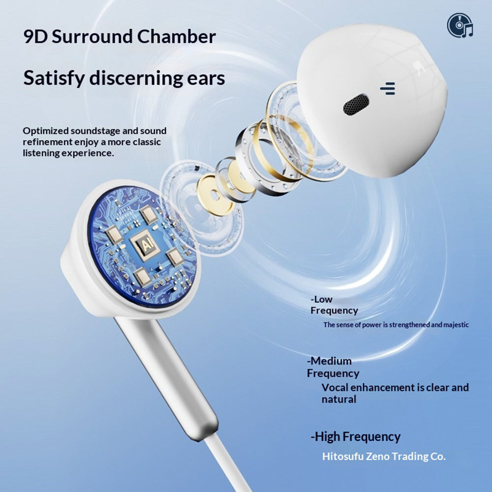 ERAZER EY02 Wired Earphones 14mm Driver HiFi Sound Semi-in-ear Earphones with Mic (Invested By Lenovo)