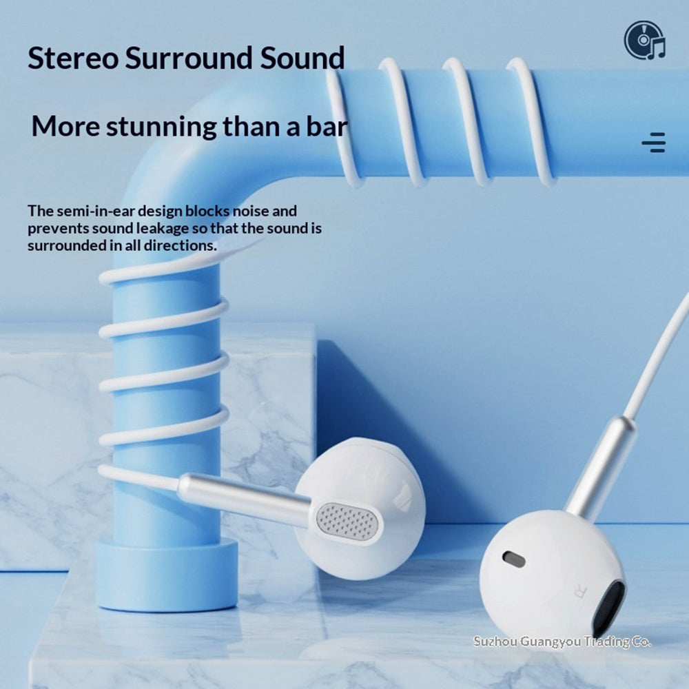 ERAZER EY02 Wired Earphones 14mm Driver HiFi Sound Semi-in-ear Earphones with Mic (Invested By Lenovo)
