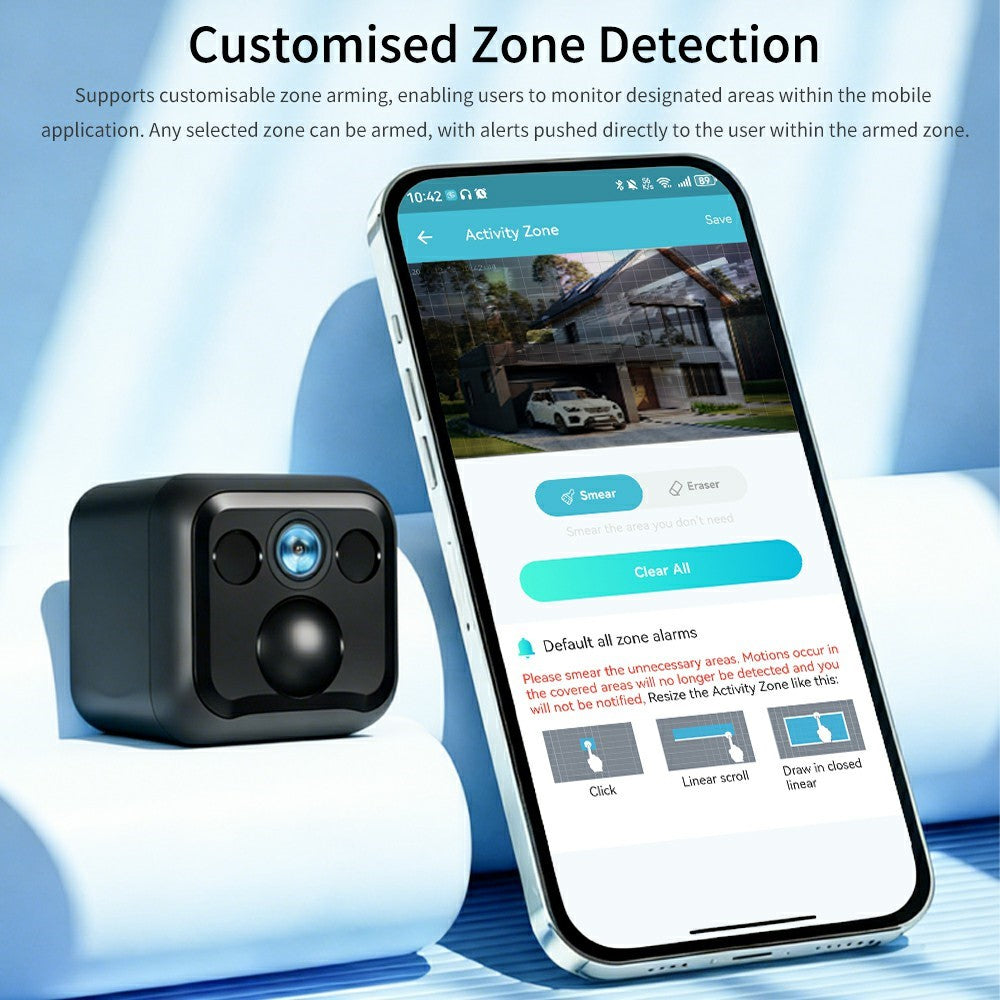 B01 Mini WiFi Security Camera 3MP HD 1080P Night Vision PIR Human Detection Wireless Safety Camera for Home Outdoor