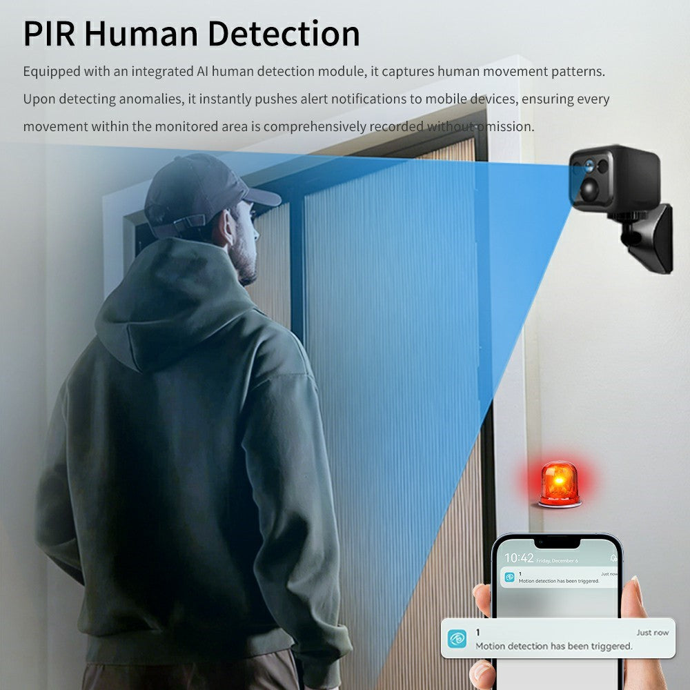 B01 Mini WiFi Security Camera 3MP HD 1080P Night Vision PIR Human Detection Wireless Safety Camera for Home Outdoor