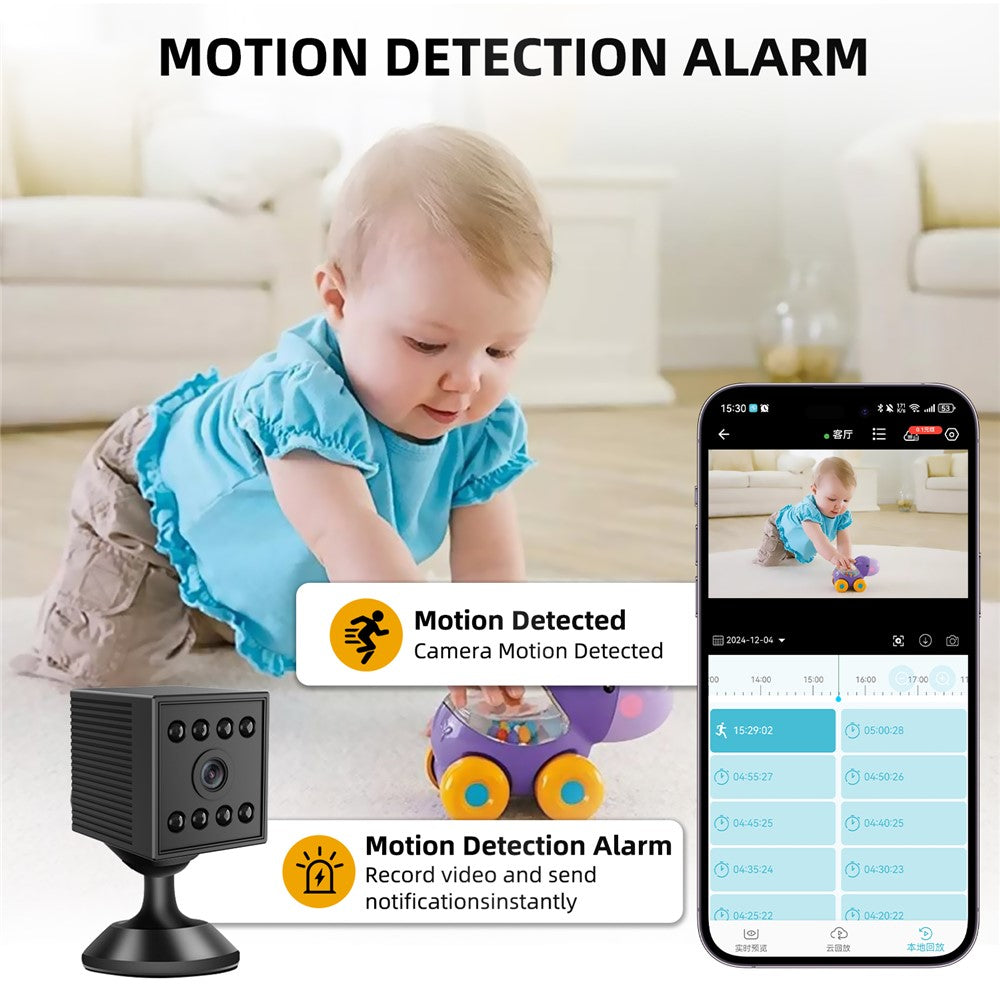 W10 WiFi HD Mini Security Camera Night Vision Motion Detection 1080P Indoor Surveillance Camera