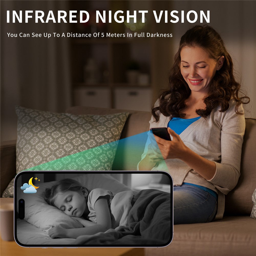 W08 WiFi Mini Camera HD 1080P Infrared Night Vision Motion Detection 130 Degree View Security Cam for Home