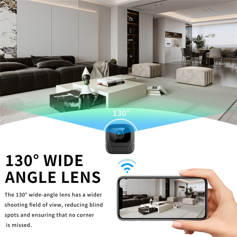 W08 WiFi Mini Camera HD 1080P Infrared Night Vision Motion Detection 130 Degree View Security Cam for Home