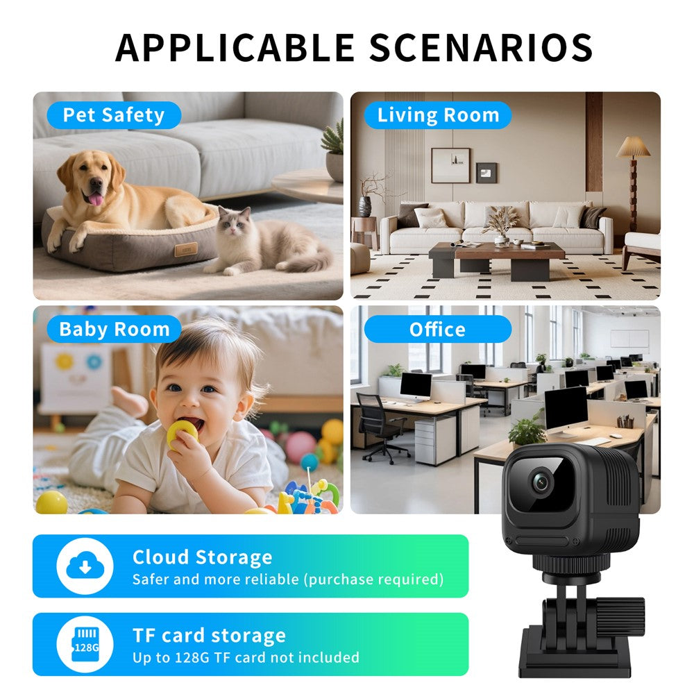 W08 WiFi Mini Camera HD 1080P Infrared Night Vision Motion Detection 130 Degree View Security Cam for Home