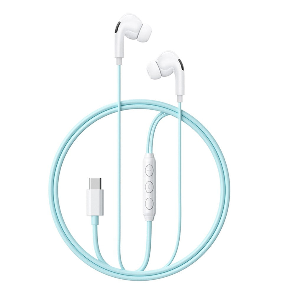 WEKOME YB13 Macaron Series Type-C kablet øretelefon 10mm HiFi lyd in-ear hovedtelefon til musik og opkald