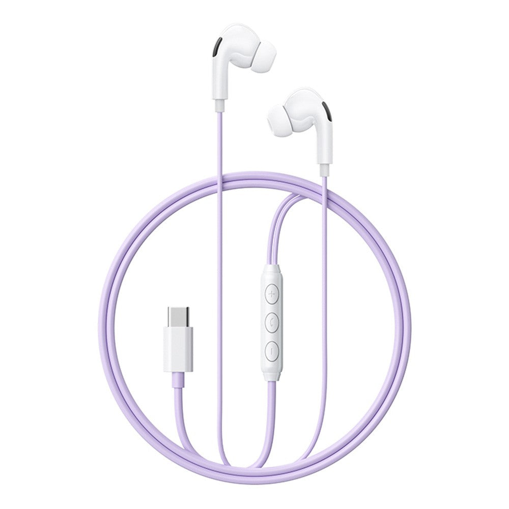 WEKOME YB13 Macaron Series Type-C kablet øretelefon 10mm HiFi lyd in-ear hovedtelefon til musik og opkald