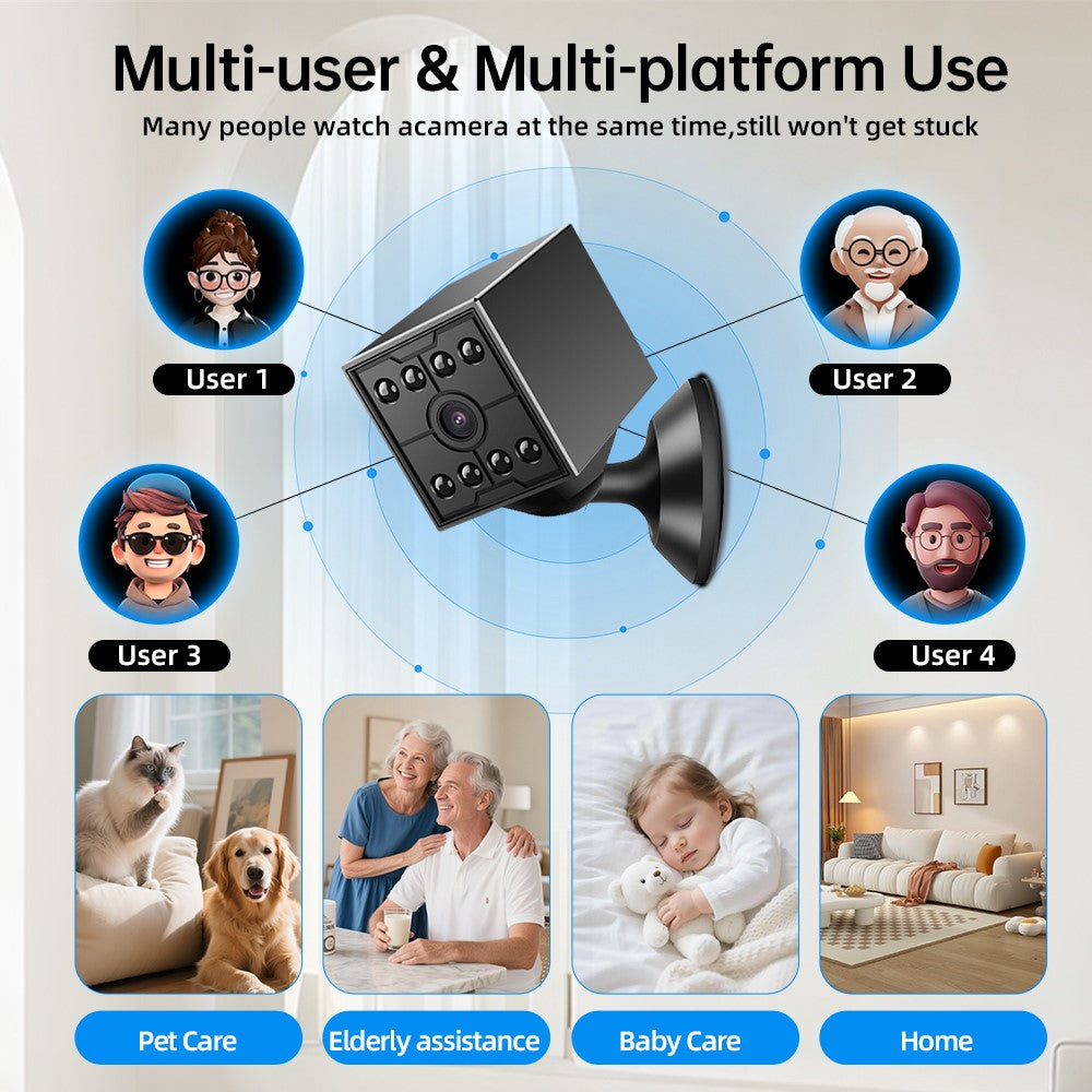 W09 WiFi HD Mini Night Vision Camera 720P Security Cam Motion Detection for Home Office