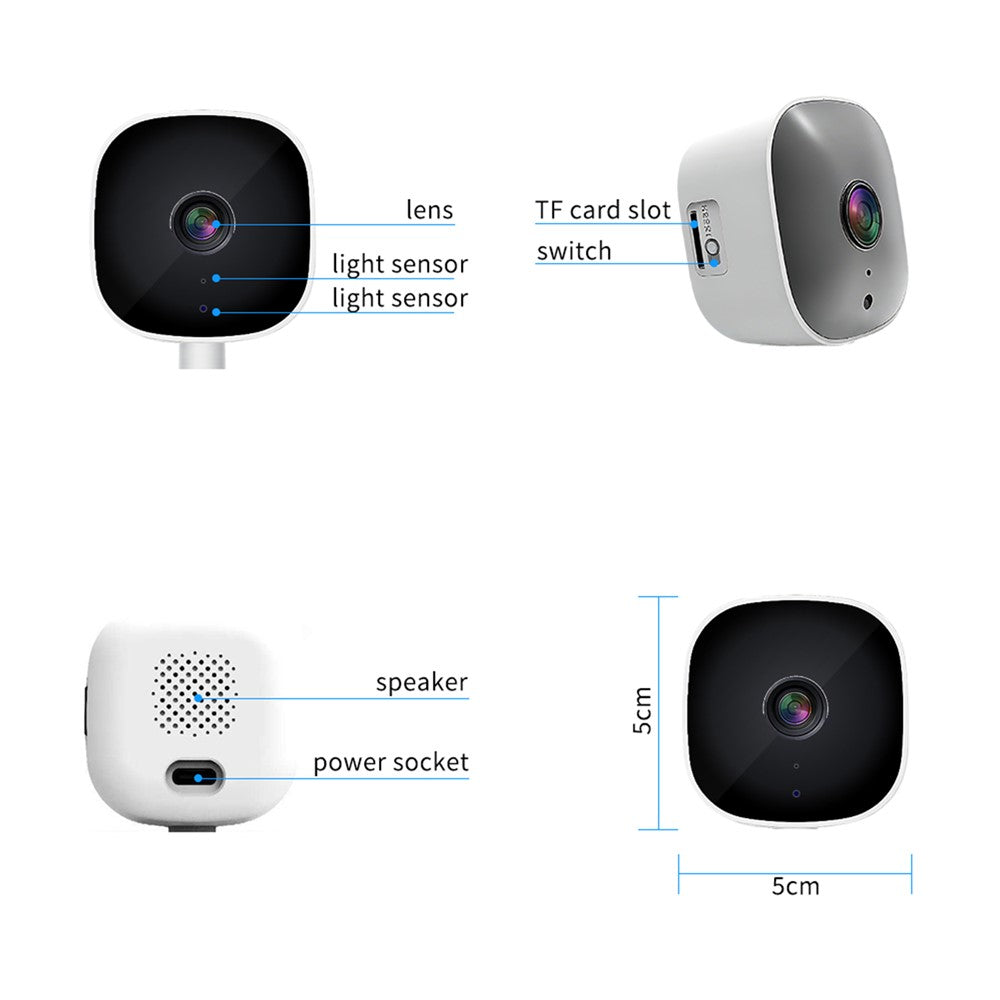 K7 WiFi-kamera HD Mini 1080P Fullfärg Nattseende Tvåvägsljud Vidvinkel för inomhussäkerhet